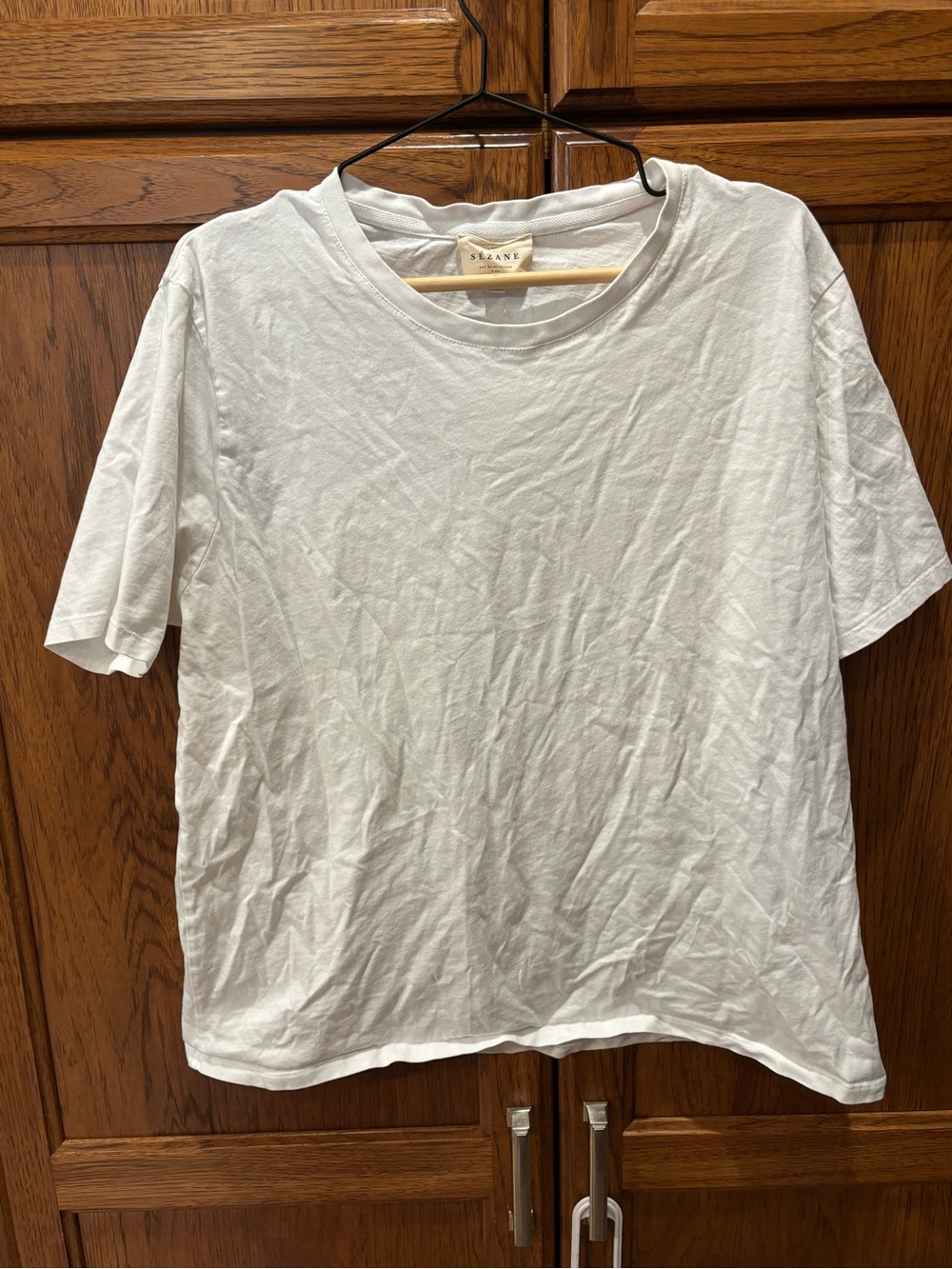 Sezane White Short Sleeve Cotton Tee